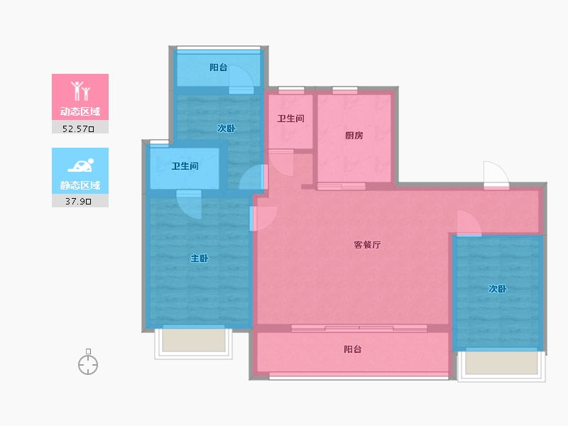 江苏省-苏州市-碧桂园云栖隐山-115.00-户型库-动静分区