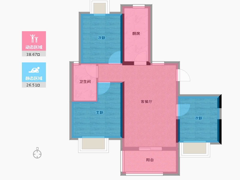 云南省-昆明市-中建龙熙国际-57.16-户型库-动静分区