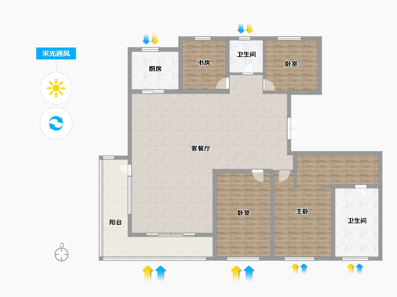 山东省-青岛市-佳源华府山海印-199.20-户型库-采光通风