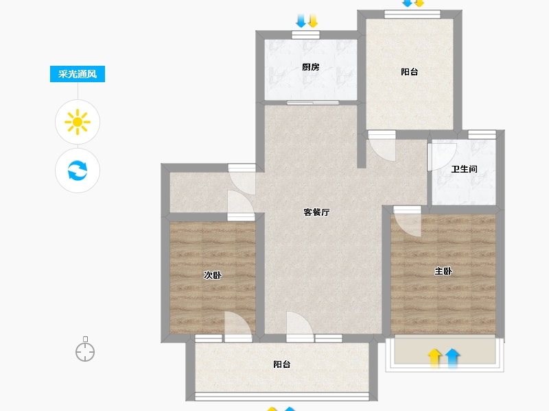 山东省-青岛市-佳兆业悦峰-74.98-户型库-采光通风