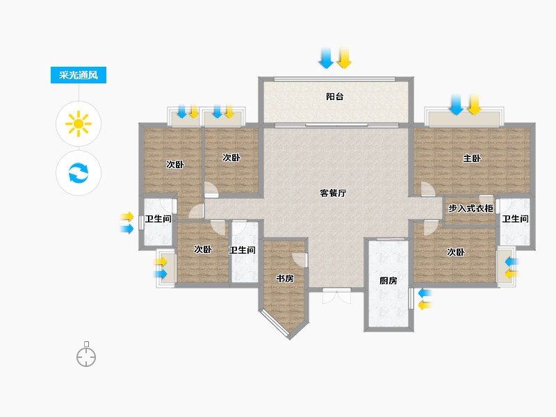 海南省-三亚市-三亚新华联奥林匹克花园-182.79-户型库-采光通风