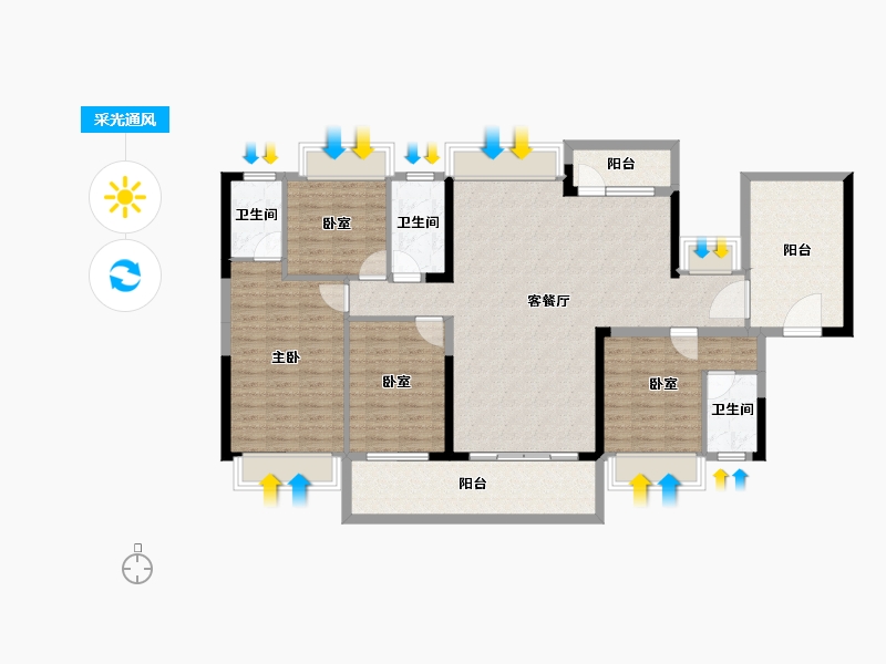 广东省-惠州市-御水龙庭-132.45-户型库-采光通风