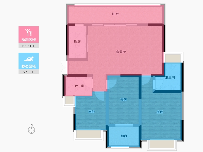 云南省-昆明市-七彩云南古滇名城-104.80-户型库-动静分区