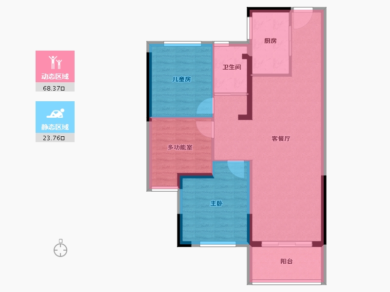 河南省-南阳市-碧桂园南都府-83.05-户型库-动静分区