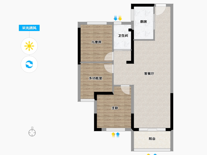 河南省-南阳市-碧桂园南都府-83.05-户型库-采光通风