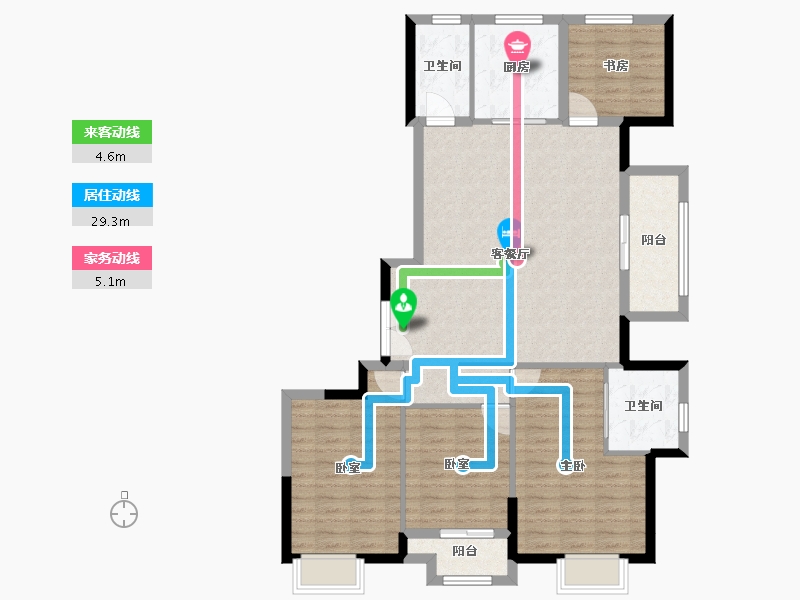 江苏省-徐州市-绿城蘭园-110.25-户型库-动静线