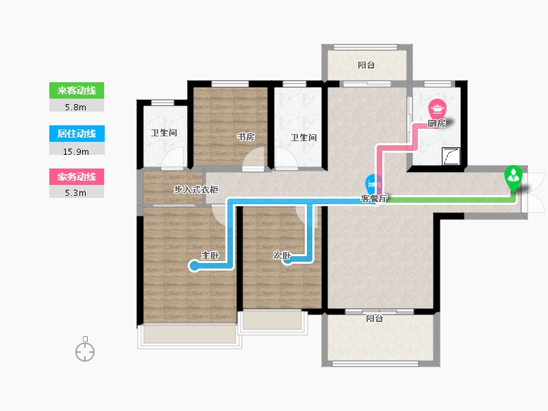 陕西省-宝鸡市-高新首府-6.00-户型库-动静线