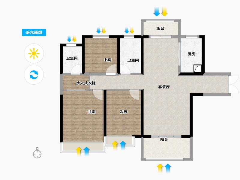 陕西省-宝鸡市-高新首府-6.00-户型库-采光通风