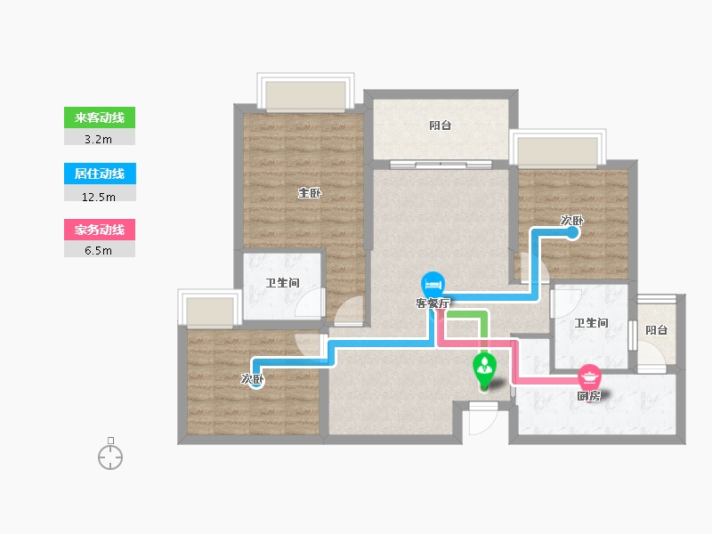 四川省-成都市-恒大御景半岛-89.09-户型库-动静线