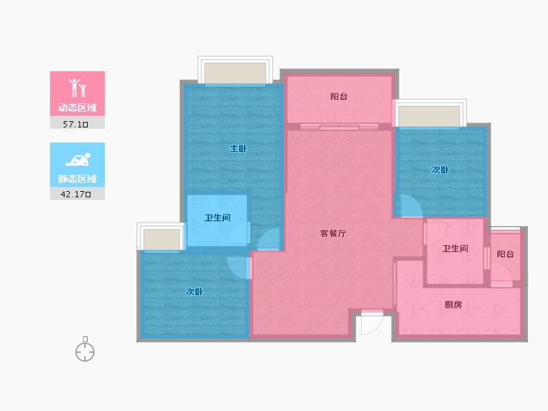 四川省-成都市-恒大御景半岛-89.09-户型库-动静分区