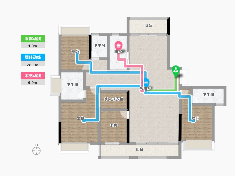 四川省-成都市-天府公园未来城-145.21-户型库-动静线