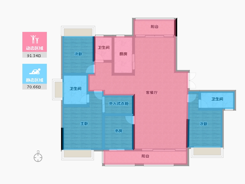 四川省-成都市-天府公园未来城-145.21-户型库-动静分区