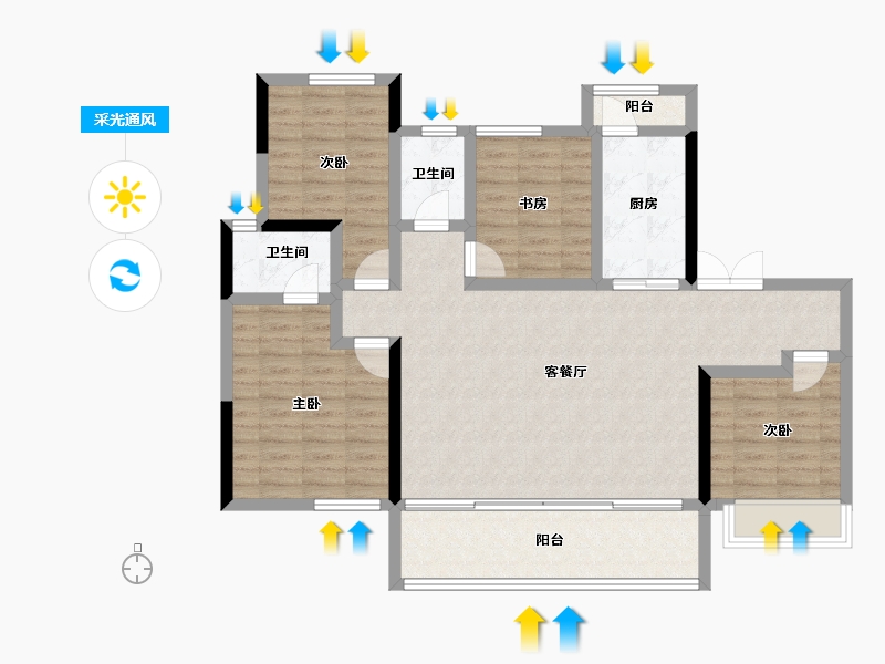 四川省-成都市-人居越秀和樾林语-109.30-户型库-采光通风