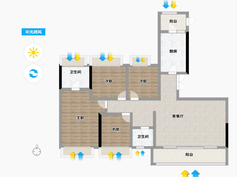 四川省-成都市-天府公园未来城-122.36-户型库-采光通风