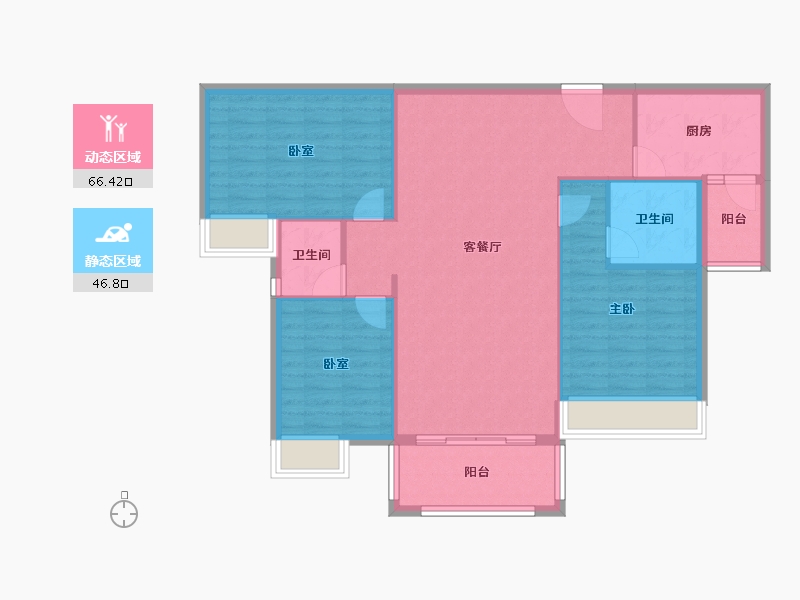 广东省-惠州市-博景湾-103.63-户型库-动静分区