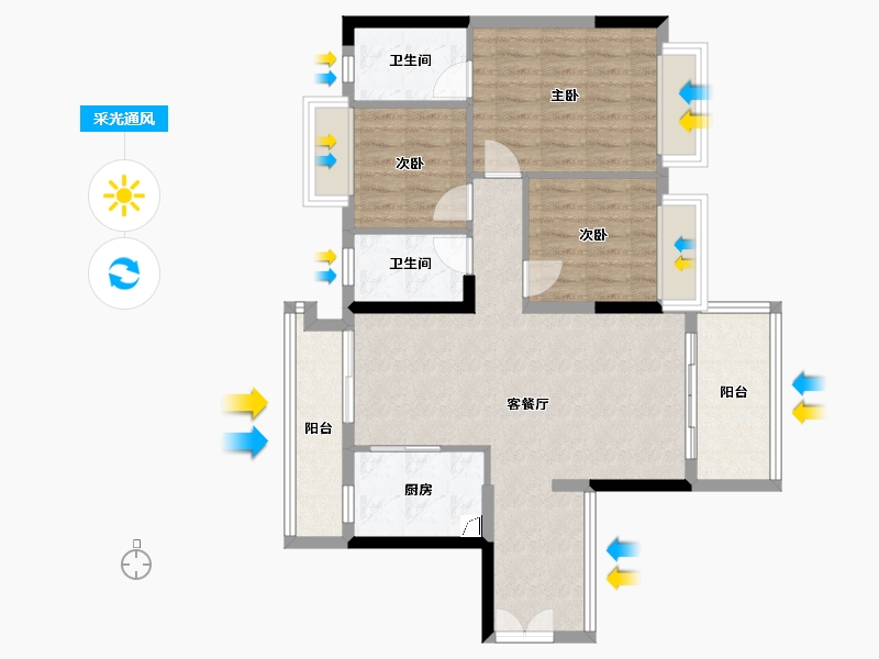 广东省-中山市-奥园-130.00-户型库-采光通风