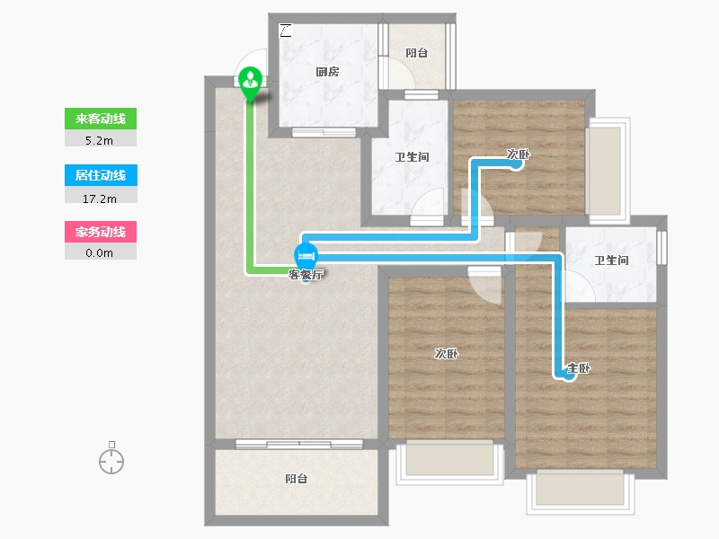 四川省-成都市-恒大御景半岛-90.14-户型库-动静线