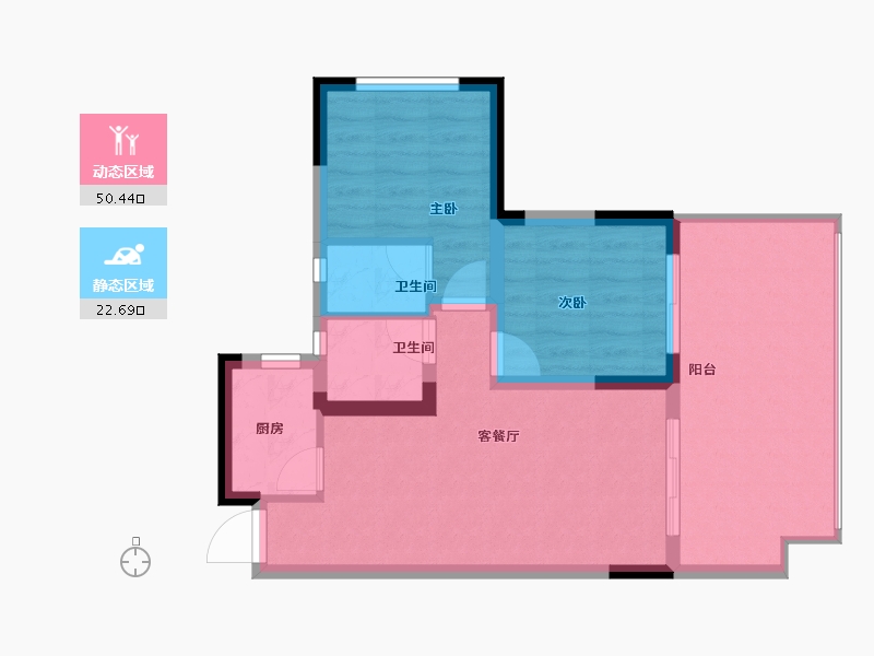 四川省-成都市-中国青城国际颐养中心-65.86-户型库-动静分区