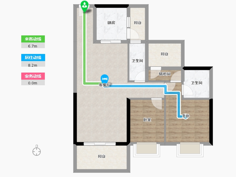 广东省-惠州市-​碧桂园滨江府-83.20-户型库-动静线