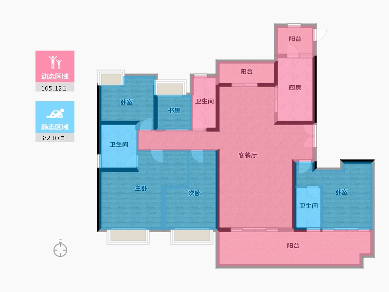 广东省-惠州市-​碧桂园滨江府-168.80-户型库-动静分区