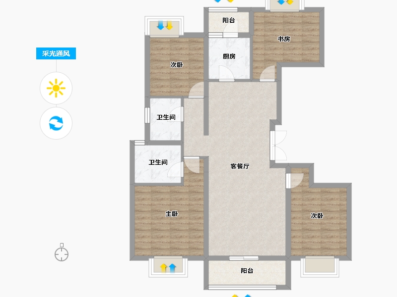 云南省-昆明市-长水航城-100.00-户型库-采光通风