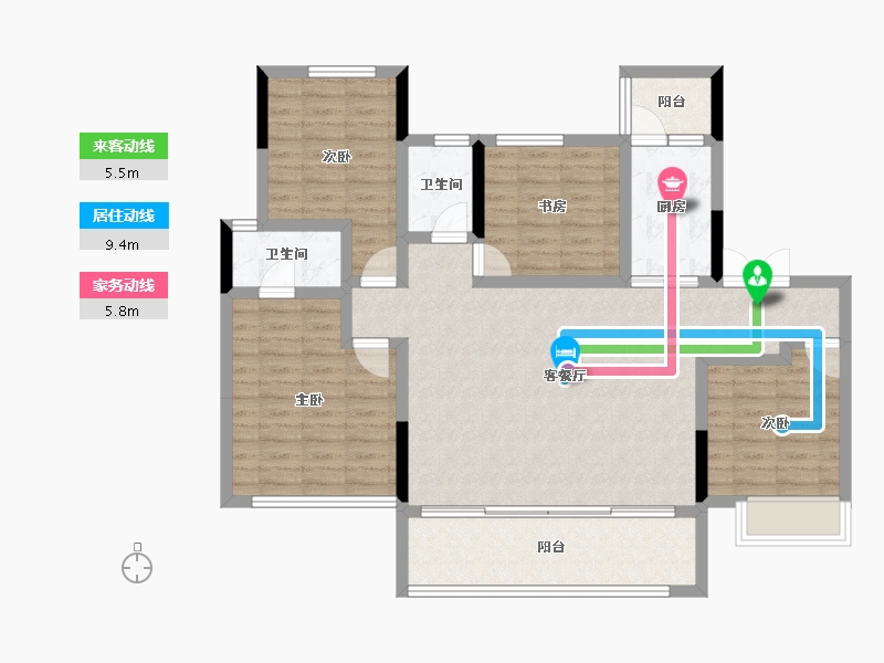 四川省-成都市-人居越秀和樾林语-107.54-户型库-动静线