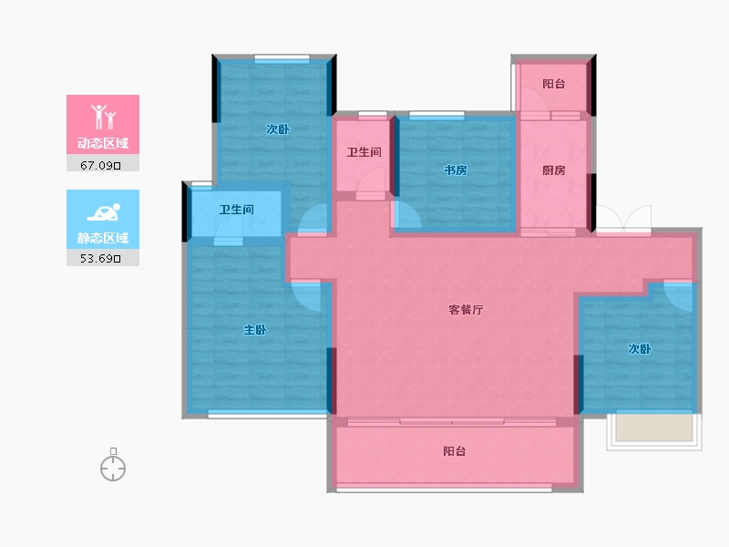 四川省-成都市-人居越秀和樾林语-107.54-户型库-动静分区