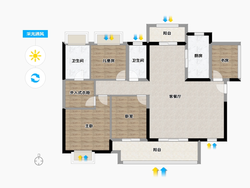 广东省-惠州市-​新城香悦澜山-121.07-户型库-采光通风