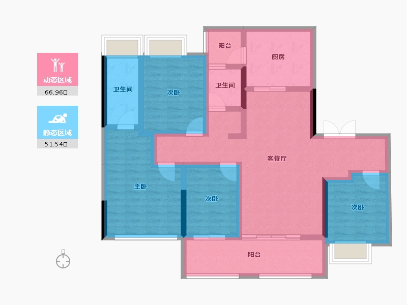 四川省-成都市-人居越秀和樾林语-104.33-户型库-动静分区