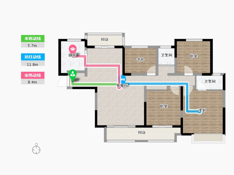 河南省-南阳市-建业贰号城邦-146.56-户型库-动静线