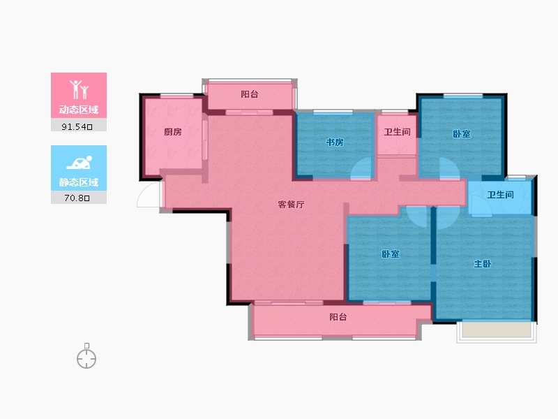 河南省-南阳市-建业贰号城邦-146.56-户型库-动静分区