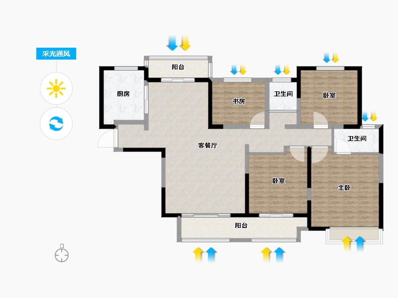 河南省-南阳市-建业贰号城邦-146.56-户型库-采光通风