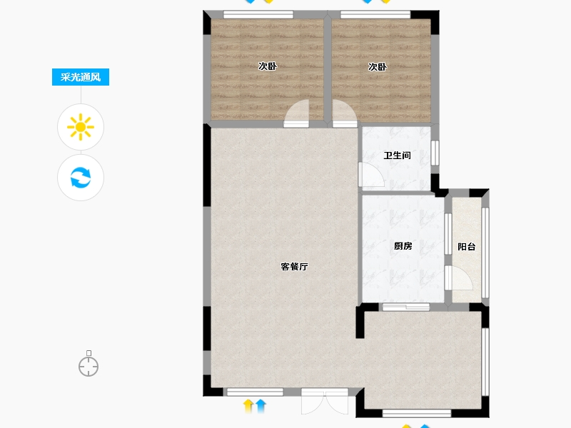 新疆维吾尔自治区-五家渠市-恒大金碧天下-300.00-户型库-采光通风