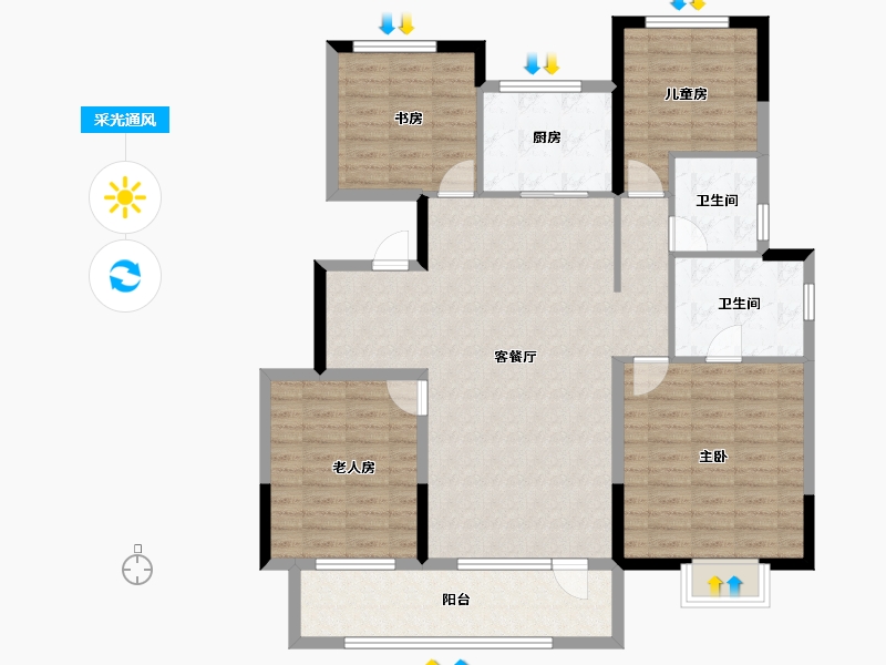 山东省-济宁市-春晓观棠-120.00-户型库-采光通风