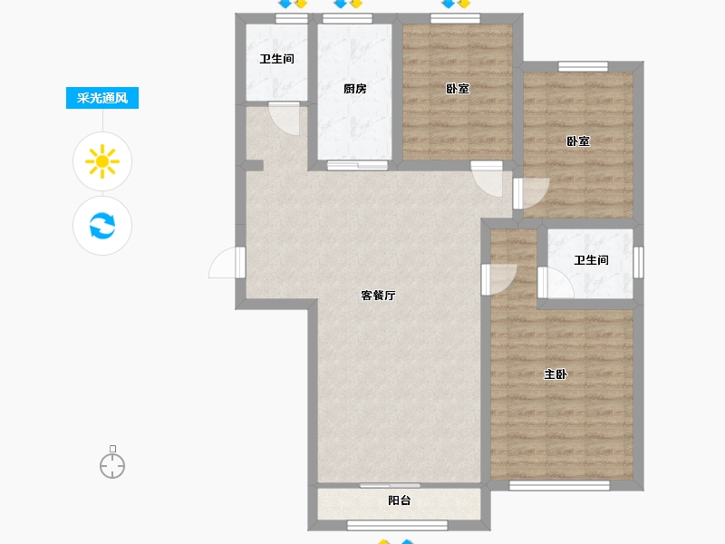 甘肃省-白银市-润景园-120.00-户型库-采光通风