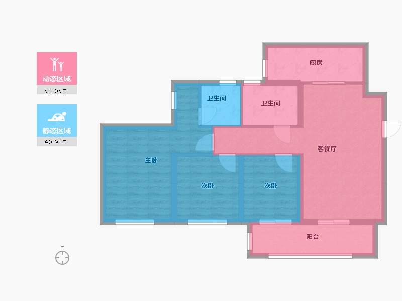 重庆-重庆市-金科 丰泰里-98.72-户型库-动静分区