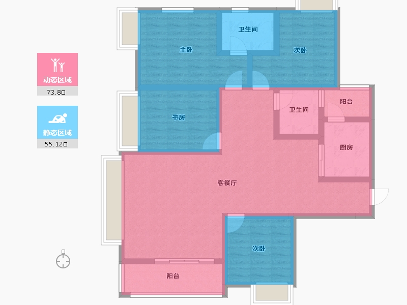 四川省-成都市-天府公园未来城-114.34-户型库-动静分区