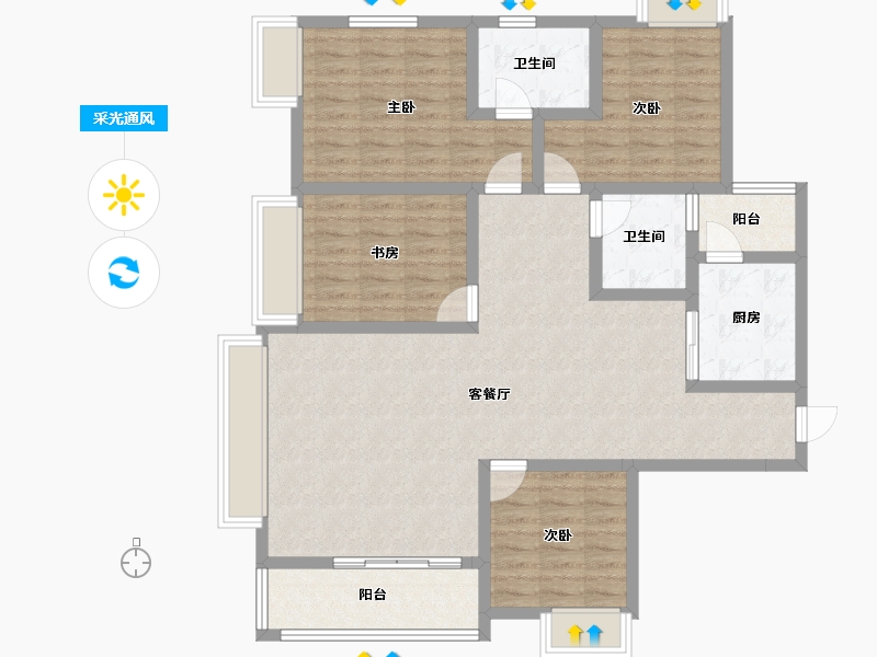 四川省-成都市-天府公园未来城-114.34-户型库-采光通风