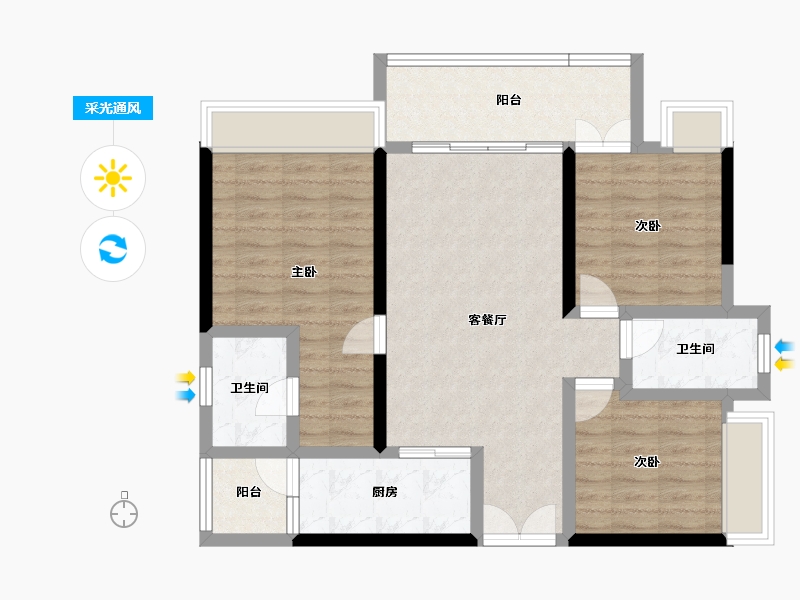 四川省-成都市-川发天府上城-86.70-户型库-采光通风