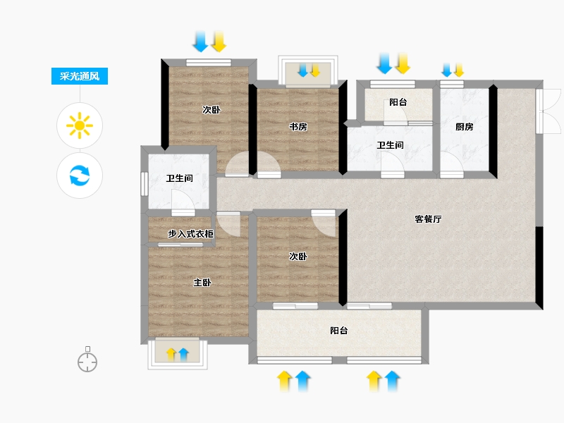 四川省-成都市-川发天府上城-97.63-户型库-采光通风