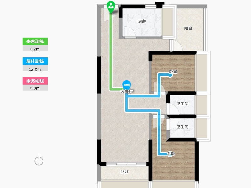 广东省-惠州市-卓洲绿景苑-72.70-户型库-动静线