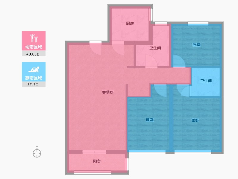 河北省-唐山市-翰林御府-121.36-户型库-动静分区