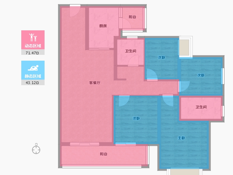 云南省-昆明市-龙湖天璞-101.01-户型库-动静分区