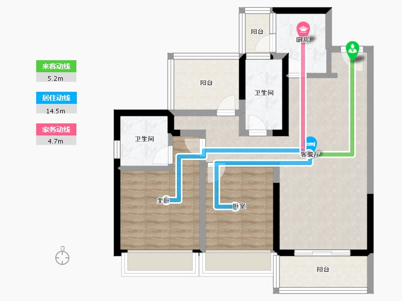 广东省-惠州市-恒泰悦璟府-76.00-户型库-动静线