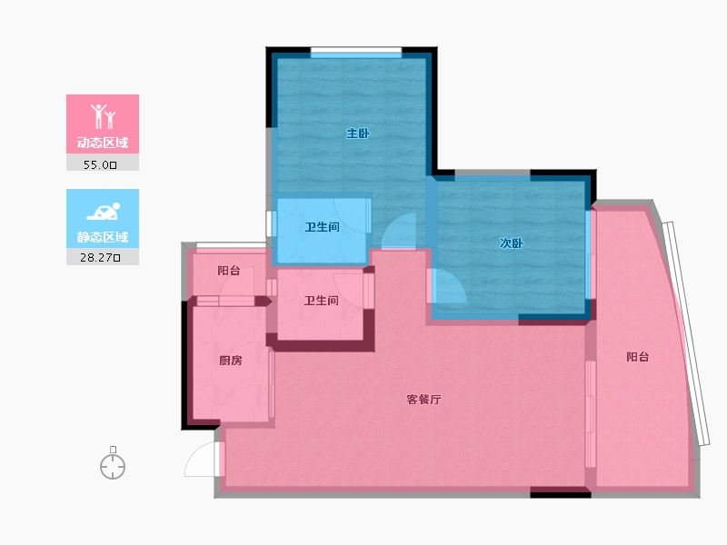 四川省-成都市-中国青城国际颐养中心-74.77-户型库-动静分区