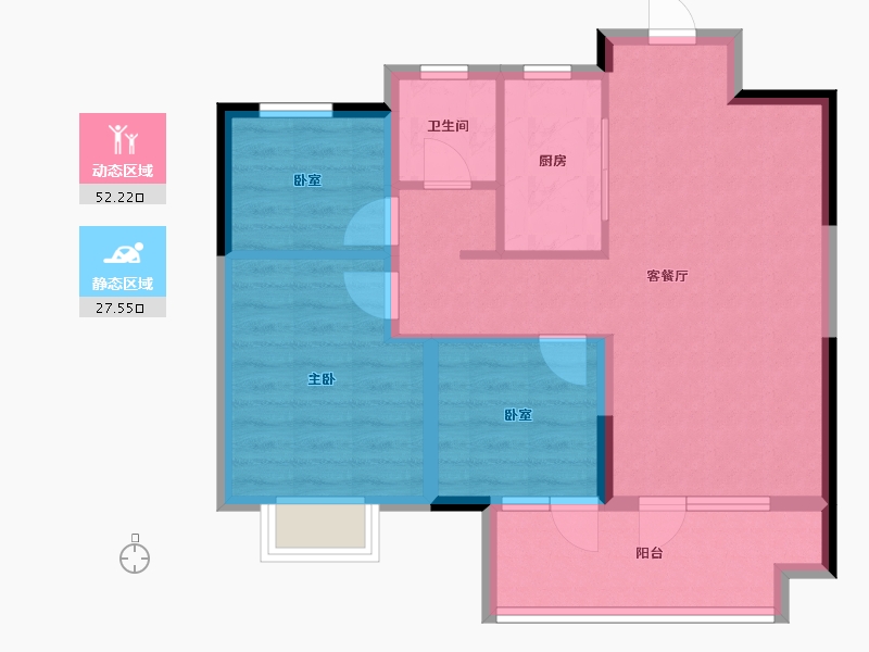 山东省-青岛市-蔚蓝天地-71.20-户型库-动静分区