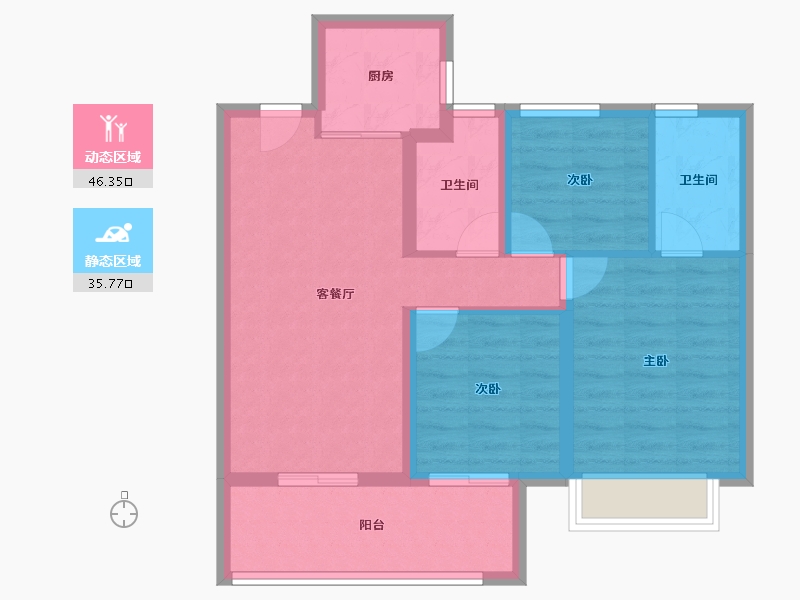 云南省-昆明市-龙光玖云台-73.04-户型库-动静分区