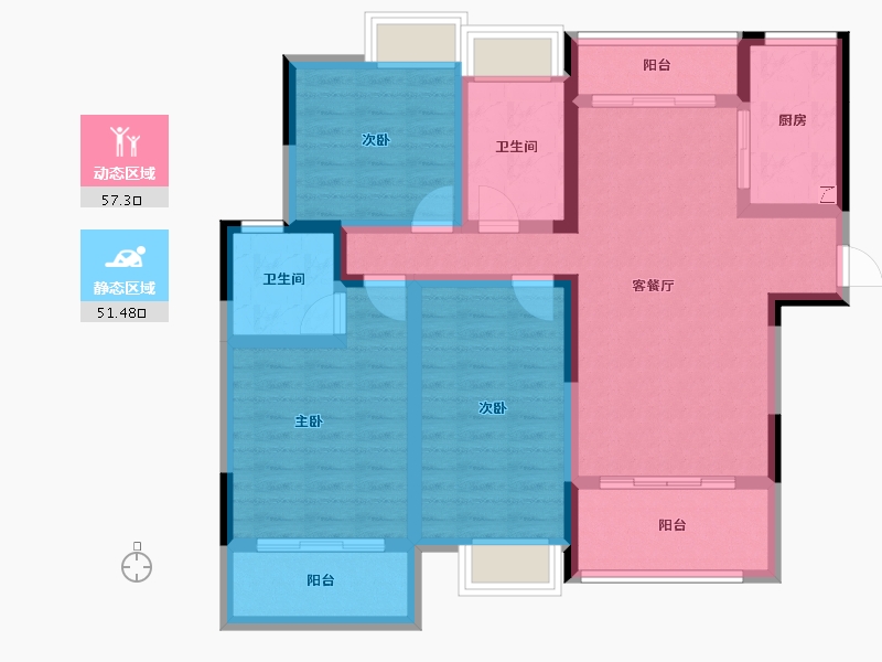 四川省-成都市-成金金语湾-95.74-户型库-动静分区