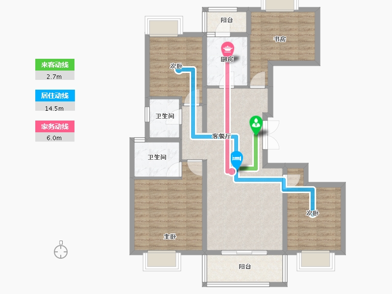 云南省-昆明市-长水航城-98.85-户型库-动静线