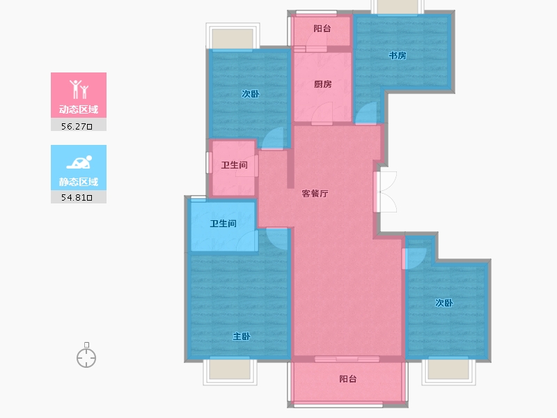 云南省-昆明市-长水航城-98.85-户型库-动静分区